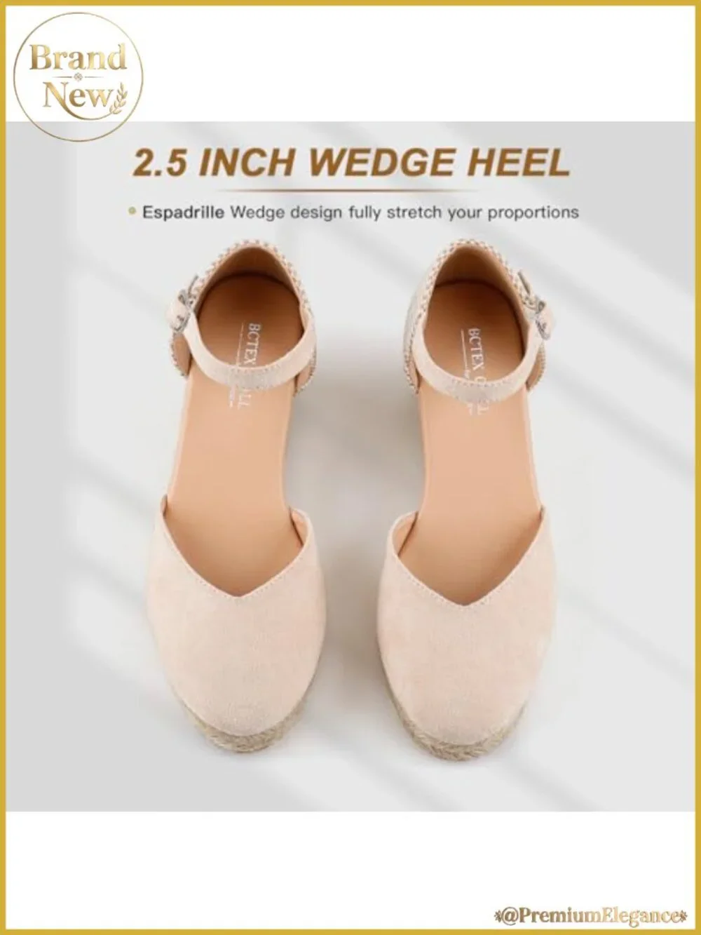 Espadrille Platform Wedge Sandals Suede - Women's Comfortable Low Heel